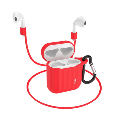 Futrola Hoco Silicone case WB10  za AirPods 1/2 crvena