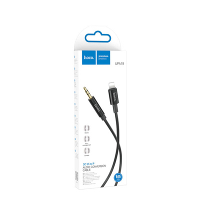 Audio kabel Hoco UPA19 lightning 1m crni