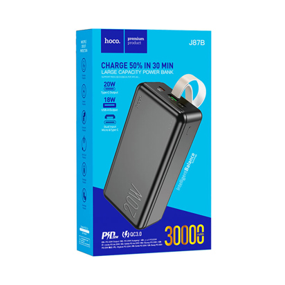 PowerBank HOCO J87B Tacker PD20W+QC3.0 (30000mAh) crna