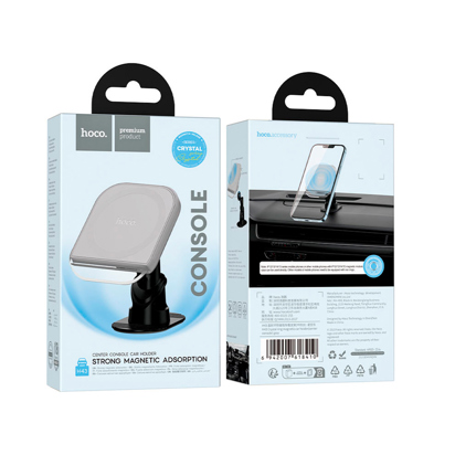 Držač za telefon Hoco H43 Crystal ring magnetic car holder(center console) Gray