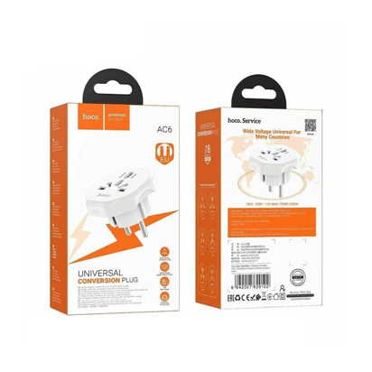 Adapter Hoco AC6 za utičnicu white