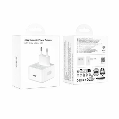 Kućni punjač Hoco C161A Speed single port PD40W charger White