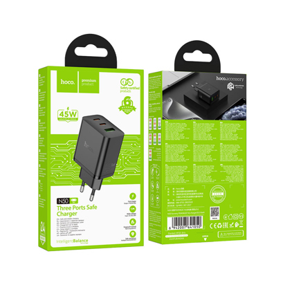 Kućni punjač Hoco C158A Upgrade PD45W (1C1A) charger Black