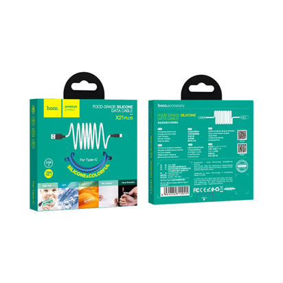 Data kabal Hoco X21 Plus Silicone Type-C crno-beli